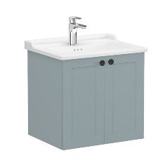 Vitra Root Classic 68704 Lavabo Dolabı, Kapaklı, 60 Cm, Mat Fiyord Yeşili, Klasik Lavabolu